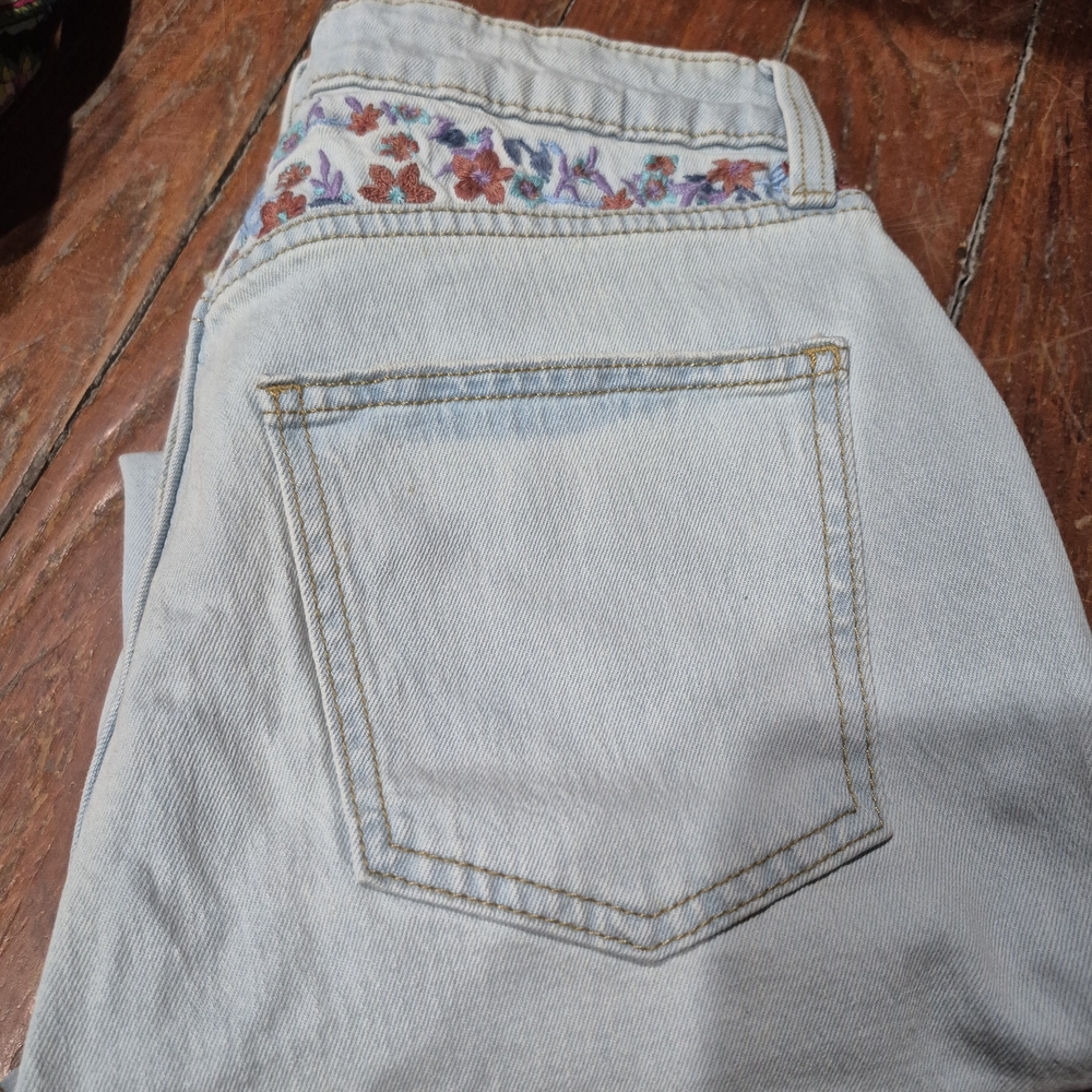 Lauren Conrad Embroidered Light Blue Jeans